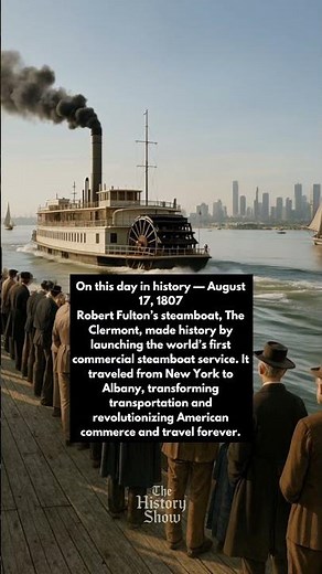 Robert Fulton’s Clermont: The Steamboat That Changed America. #OnThisDay #HistoryFact
