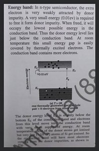 Energy band: In n-type semiconductor, the extra electron is ver... | Filo
