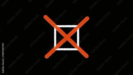 Cross out mistakes or signal "no" with a creative, hand-drawn red "X" animation that adds a personal touch to any edit. Keywords: X-mark, cross, red, hand-drawn, sketch, doodle, animation, no, stop, i