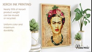 Nacnic Frida Kahlo Framed Artwork with The Definition of Friendship. Poster with Image of Frida Kahlo with Blue Background. Home Decoration