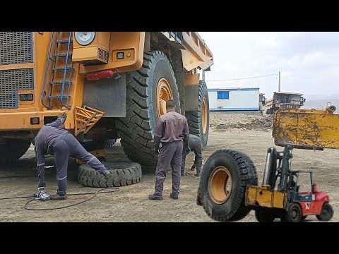 Dump truck tire replacement