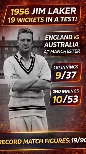 CRICKET KA UNBREAKABLE RECORD! 🏏 19 Wickets in 1 Test by Jim Laker #shorts #shortsfeed