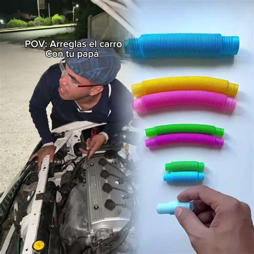 Cuando arreglas el carro con tu papá 😭🚘