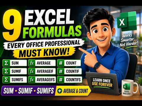 Learn 9 Excel Formulas in 5 Minutes | SUM, SUMIF, AVERAGE & COUNT Explained