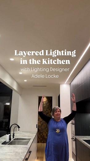Architectural LIGHTING DESIGN on Instagram: "Layering the light in a kitchen allows us to craft the perfect light at the simple flick of switch. Now we’ve all seen a standard Australian lighting plan, with downlights dotted all over the ceiling, but it’s not necessary to have light coming from every square inch of your ceiling. We like to transform the space by changing where the light is coming from and what it is doing, creating different functionalities (and moods, for that matter) depending 
