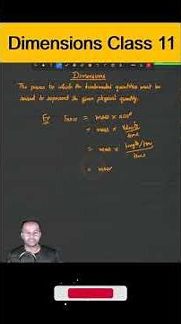 Dimensions Class 11 Physics #dimensions #dimension #definition