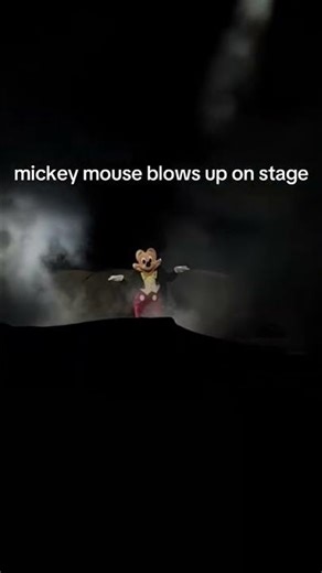 Mickey mouse explodes on stage!