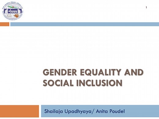 Gender Equality and Social Inclusion - SlideServe