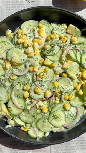 Creamy Cucumber Corn Salad With Avocado