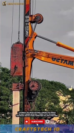 Hydraulic Pile Driving Machine | Heavy Construction Foundation Process #machine