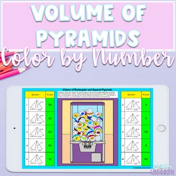 Volume of Pyramids Worksheet | Color by Number | 7th Grade