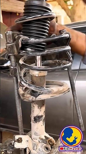 Car Shock Absorber Spring Compression 😱 | Suspension Repair Satisfying 🔧 #Shorts