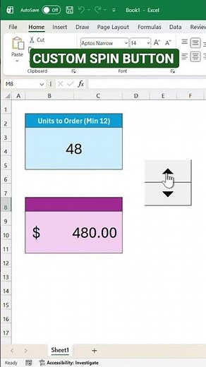 Spin buttons in Excel ! try this amazing Excel trick #Excel #exceltips #exceltricks #exceltutorial