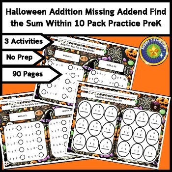 Halloween Addition Math 10 Fact Fluency Place Value Logic Puzzle Number Sense