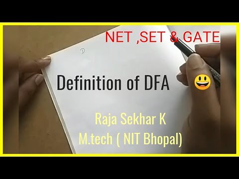 Definition of DFA and 5 tuple representation of DFA by Raja Sekhar sir