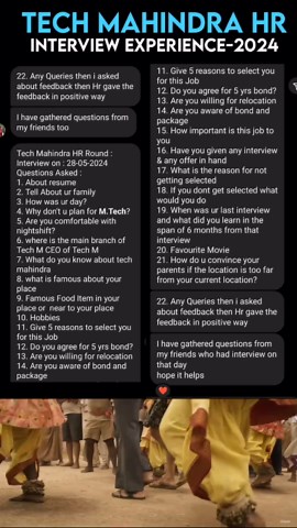 Hiring Hustle | Dev Duo | T&T techies on Instagram: "Tech Mahindra interview experience"