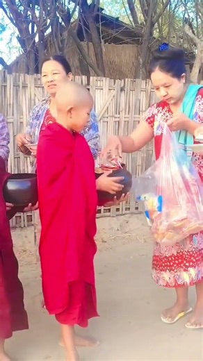 Offering Alms to the Young Novice Monks