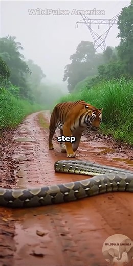 When two kings meet. 👑 The tiger’s stealth vs. the python’s strength. A rare glimpse into the quiet, intense moments of the wild. #WildlifeEncounters #tiger #python #natureisamazing #apexpredator #wildlifephotography #junglelife #naturelovers #animalkingdom #raresighting | WildPulse America