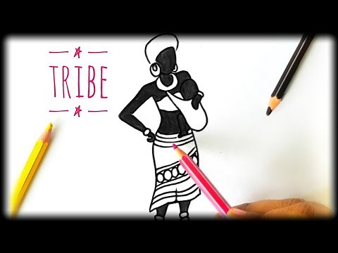 *EASY* How To DRAW TRIBAL Girl art | Tribal Art - Drawing An African Tribe — Mousumi Zone