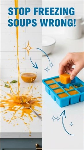 🧊 Stop Freezing Soups Wrong! | Souper Cubes Freezer Tray Hack 🍲 #sevrecipe