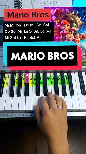 Un clásico Tema de los Video Juegos con Super Mario Bros Theme Song #pianotutorial #piano #mariobros #pianolesson #pianotuto #supermariobros #tutopiano