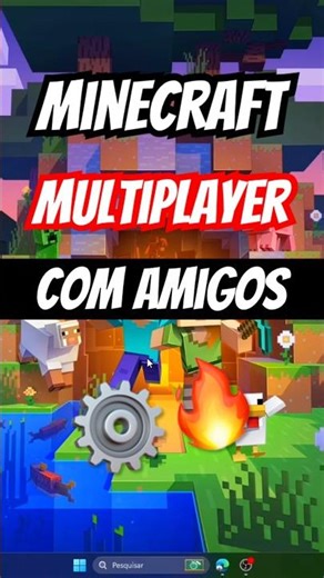 TUTORIAL MINECRAFT - COMO JOGAR com AMIGOS (MULTIPLAYER ou ONLINE) 🔥 #shorts #minecraft #games