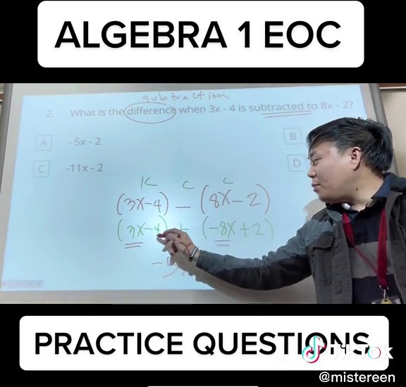 Algebra 1 EOC Practice Questions - Part 1