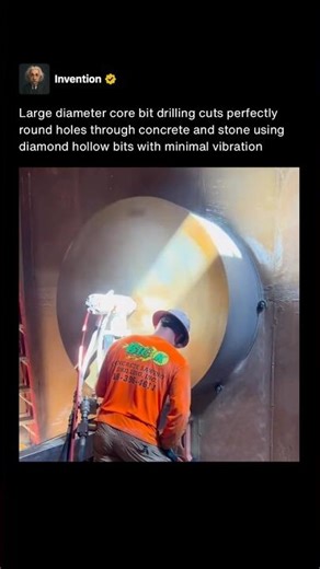 How massive core drills cut perfectly round holes in solid concrete 🛠️ #shorts