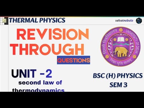 Thermodynamics Unit 2 | Previous Year Questions Solved | Carnot Engine & Second Law