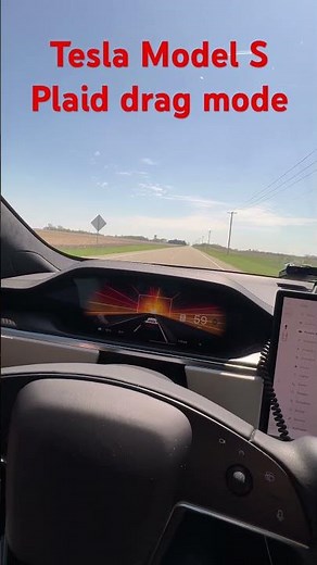 Tesla Model S Plaid Drag Mode 0-150 in a quarter of a mile from a standing start. #fast #tesla