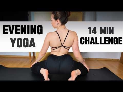 Evening Yoga 14 Minute Challenge 🌙 Release Stress & Sleep Better