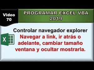 70 excel vba 2019: controlar navegador explorer con vba