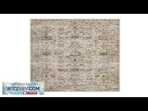 Garvee Vintage Floral Rug Non Slip Backing Washable Rugs Low Pile Distressed Indoor Carpet