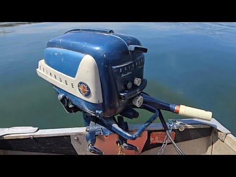 1958 Evinrude Sportwin 10hp Outboard Motor -- Sea King 12 foot Trial With Wedges