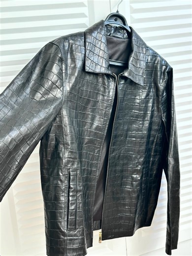 Custom-made Calf Leather Jacket: Crocodile Embossed Luxury - Etsy