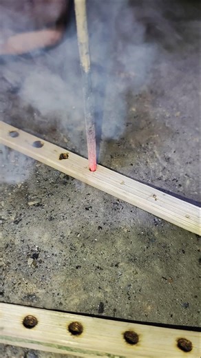 Bamboo skewer piercing technique with hot rods#works ##beautiful#viralshort