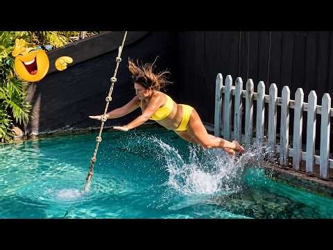 Crazy Funny Moments 😂 #013 | Pool Rope Swing Fail That Will Make You Laugh 🤣