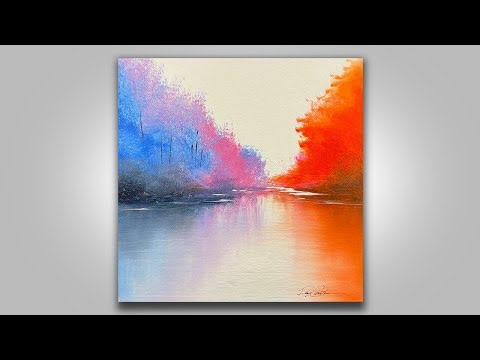 Abstract Landscape for Beginners | Soft Texture, Reflections & Color Flow | 546