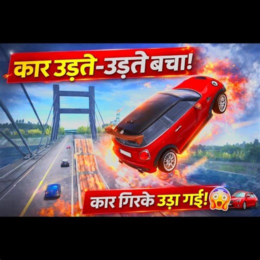 Car Flying Accident 😱 | Extreme Ramp Jump | Mini Cooper Flips in Air 🚗💥