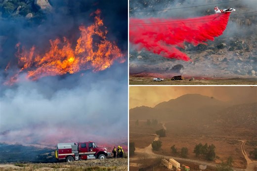 Crews fight wildfires in windy Southern California that forced residents to evacuate