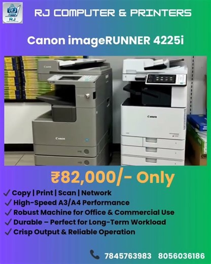 🚀 Canon imageRUNNER 4225i – Professional A3 Copier 🚀✔ Print Scan Copy Network✔ Fast 25 P