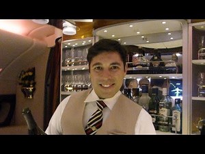 A380 First Class: SHOWER & BAR - Dubai Lounge - Emirates Airlines