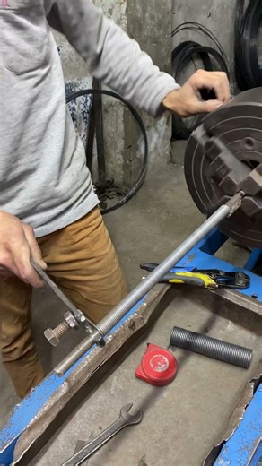 Handmade Long Spring on Lathe Machine | Satisfying Metal Craft #Shorts