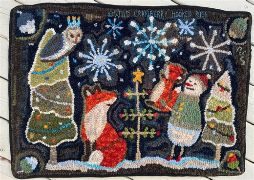 Primitive Hooked Rug Hooking Pattern First Snowflake Christmas Scene (not the Rug!) Digital Pdf File Download to Your Computer - Etsy