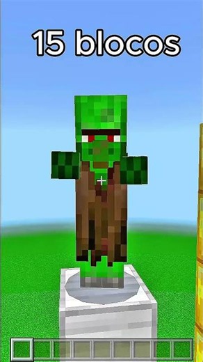 HOW MANY BLOCKS CAN A ZOMBIE VILLAGER SURVIVE? #minecraft