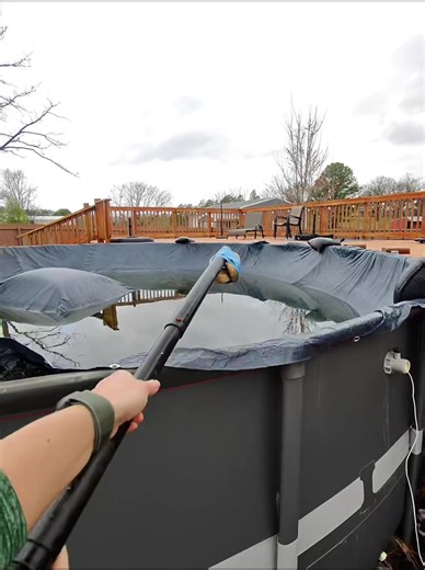 Who needs a sump pump when you got all this other crap 🤣 #pool #intex #poolopening #diy