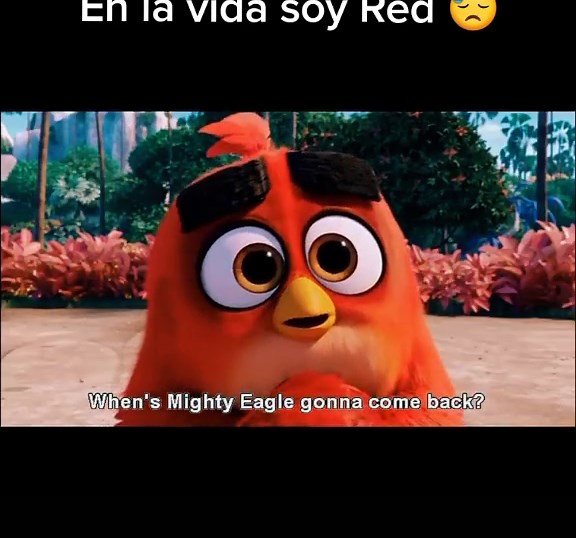 Red, el personaje principal de Angry Birds, en una escena triste de la película