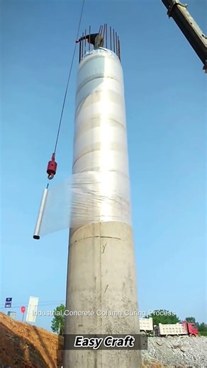 Industrial Concrete Column Curing Process