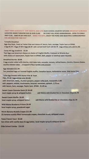 Our First Three Sunday’s Of The Month: 8am~1pm OLDE SCHOOL COUNTRY KITCHEN BRUNCH!!! Can’t wait to see you all!!! | OldeSchool CountryKitchen