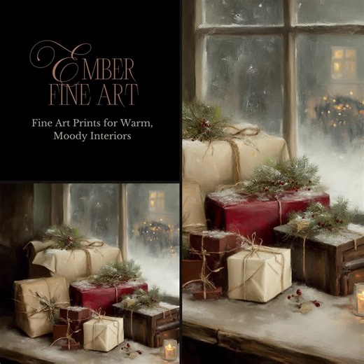 Antique Christmas Gift Still Life - Vintage Holiday Decor, Cozy Printable Art, Painterly Christmas Scene, Digital Download 25 - Etsy